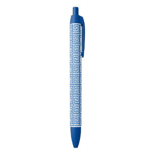 Pluma azul y blanca dominante griega del modelo