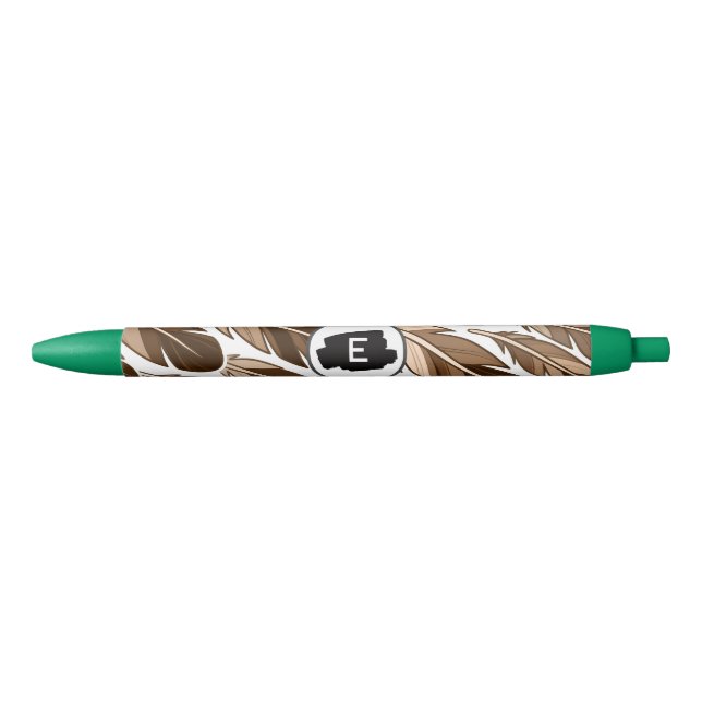 Pluma Boho personalizada - Personalizado Monograma (Anverso)