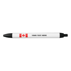Pluma canadiense de la bandera con el texto