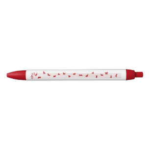 Pluma conceptual roja de la canción del gato del