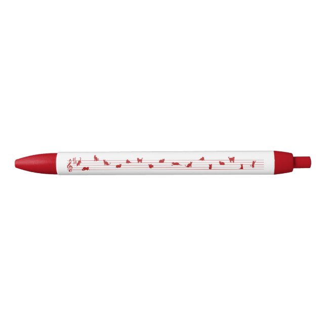 Pluma conceptual roja de la canción del gato del (Anverso)