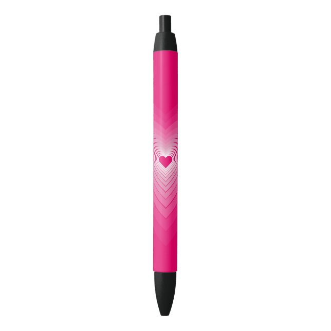 Pluma de amor con corazones rosados (Frente vertical)