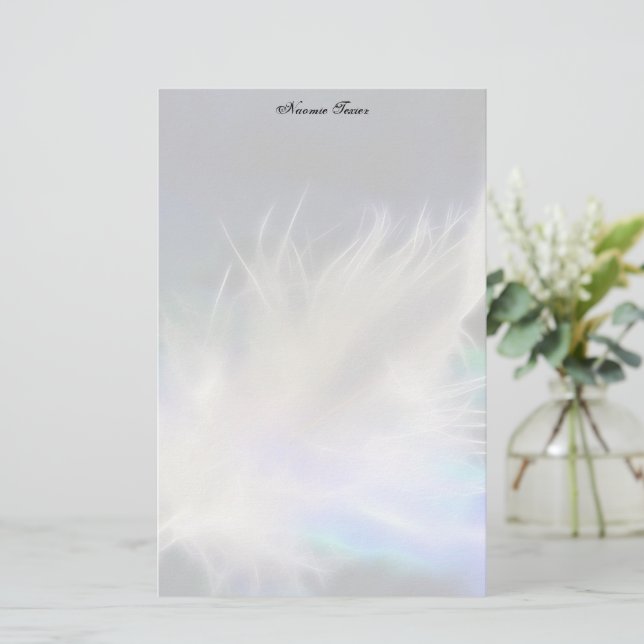 Pluma de Ángel Guardián! Papelería (Anverso de pie)