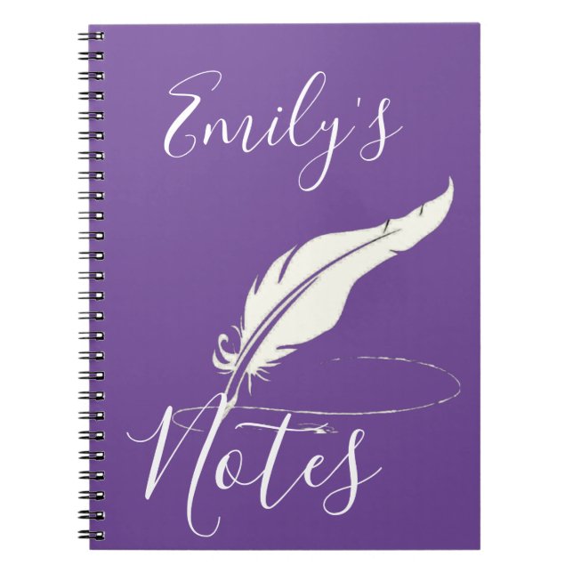 Pluma de ave personalizada  libreta personalizada (Frente)