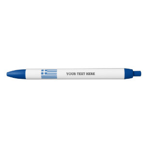 Pluma de bandera griega con nombre personalizado o