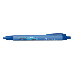 Pluma de diseño de ballenas caprichosas