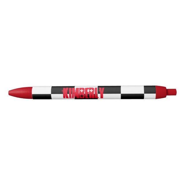 Pluma de encargo negra, blanca y roja (Anverso)