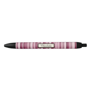 Pluma de franjas malvas rosadas personalizadas