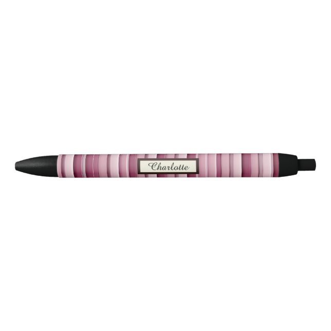 Pluma de franjas malvas rosadas personalizadas (Anverso)