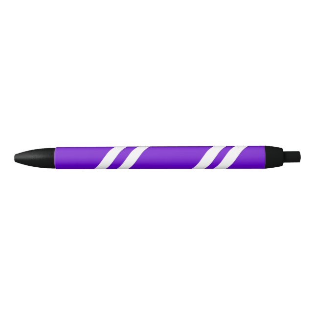 Pluma de franjas moradas y blancas (Anverso)