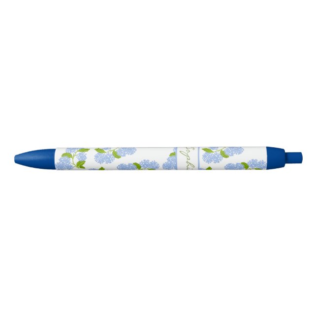 Pluma de hidrangea azul personalizada (Anverso)