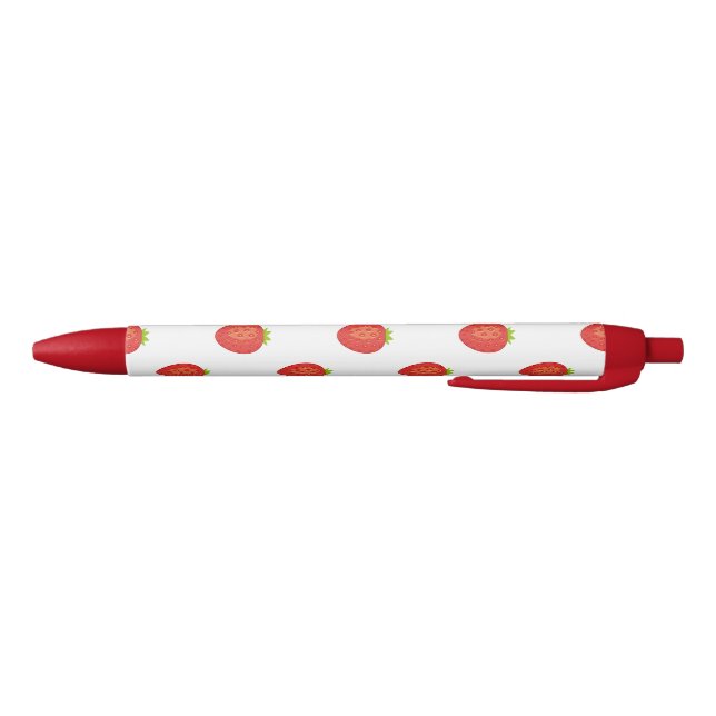 Pluma de la franja roja de la fresa, tinta negra (Parte de abajo)