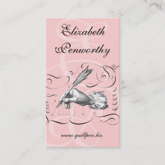 Pluma de la tarjeta de la visita del escritor de