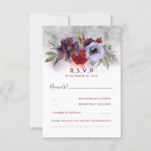 Pluma de Lavanda y Boda Floral de Borgoña RSVP