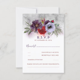 Pluma de Lavanda y Boda Floral de Borgoña RSVP