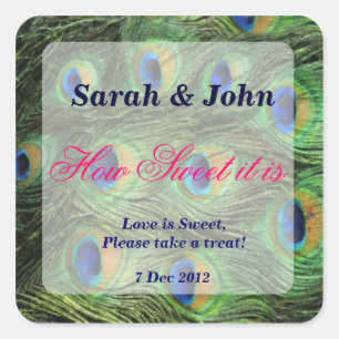 Pluma de pavo real Qué dulce es el Pegatina