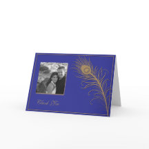 Pluma de pavo real Tarjeta de agradecimiento