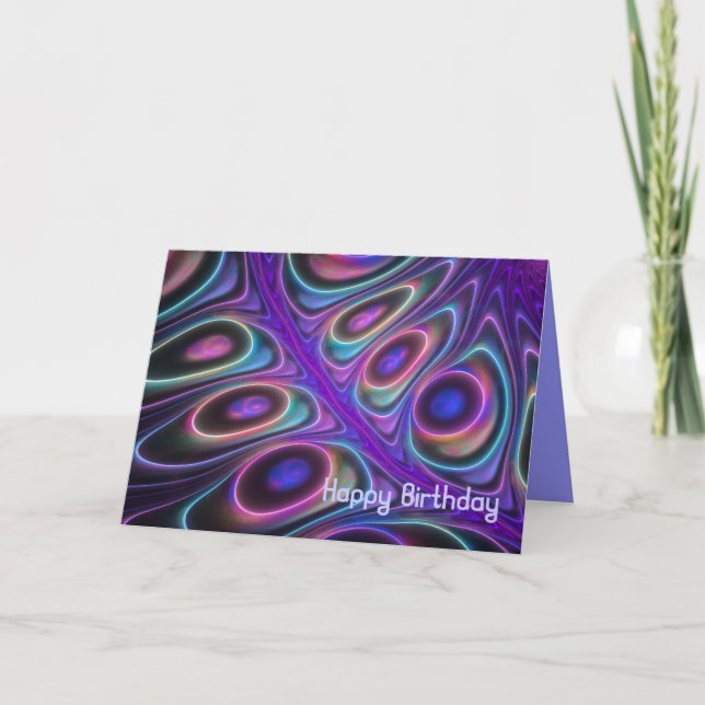Pluma de pavo real, tarjeta de cumpleaños de fanta (Anverso)