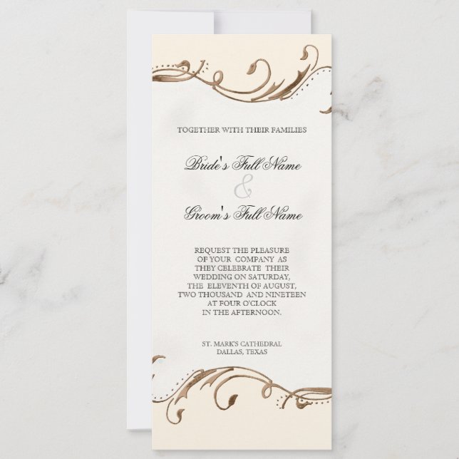 Pluma de pavo real y nalgas - Invitación a la boda (Anverso)