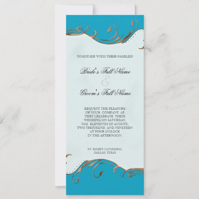 Pluma de pavo real y nalgas - Invitación a la boda (Anverso)