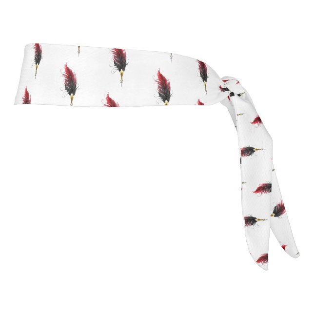 Pluma de plumas rojas con nido de oro (Girar 90)