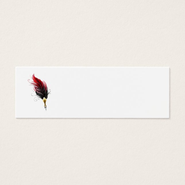 Pluma de plumas rojas con nido de oro (Frente)