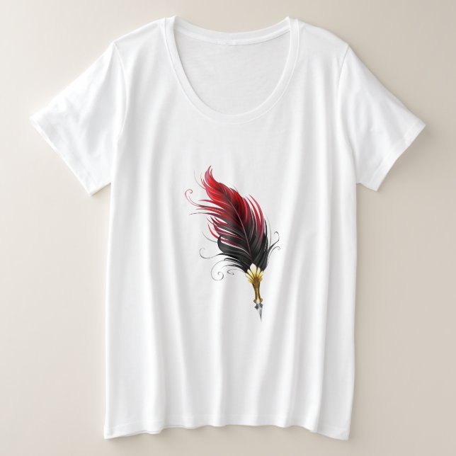Pluma de plumas rojas con nido de oro (Anverso del diseño)