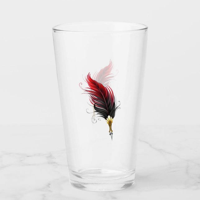 Pluma de plumas rojas con nido de oro (Anverso)