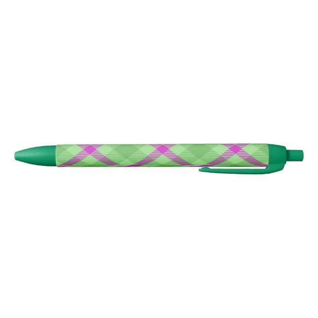 Pluma De Tartán Verde Y Rosa (Parte de abajo)