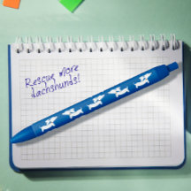 Pluma de tinta azul de Dachshund para los amantes 