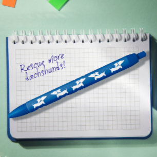 Pluma de tinta azul de Dachshund para los amantes 