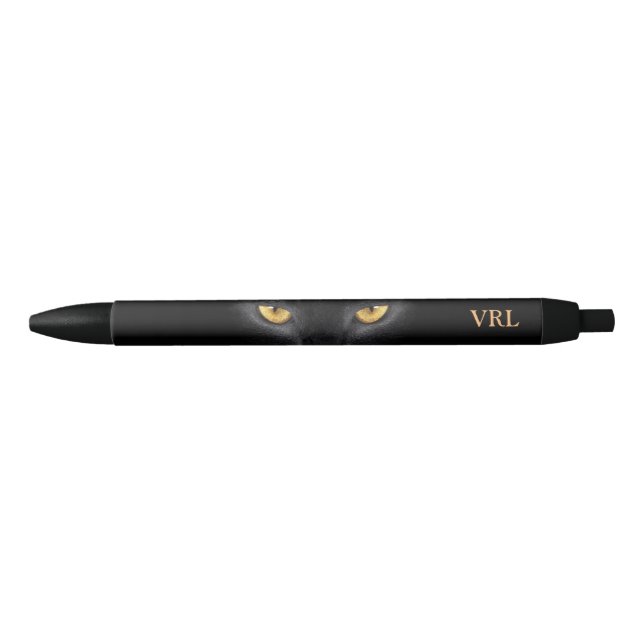 Pluma de tinta de gato negro hipnótico (Anverso)