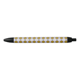 Pluma de tinta de puntos cruzados y amarillos