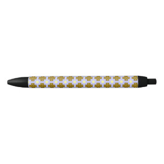 Pluma de tinta de puntos cruzados y amarillos