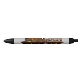 Pluma de tinta negra de motor de vapor de tren mod