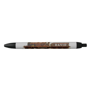 Pluma de tinta negra de motor de vapor de tren mod