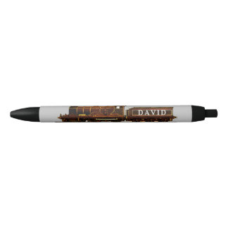 Pluma de tinta negra de motor de vapor de tren mod