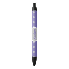 Pluma de tinta negra de punto de polka para damas 