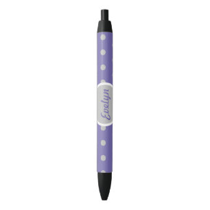 Pluma de tinta negra de punto de polka para damas 