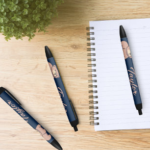 Pluma de tinta negra personalizada para el bebé de