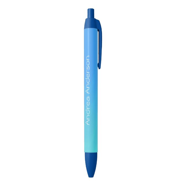 Pluma de tinta personalizada de color azul (Parte inferior (Vertical))