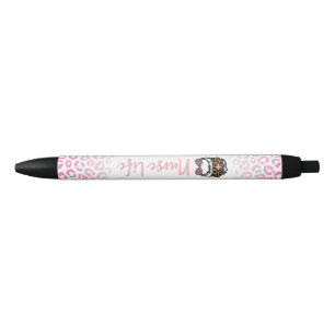 Pluma de vida de enfermera de leopardo rosado