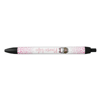 Pluma de vida de enfermera de leopardo rosado