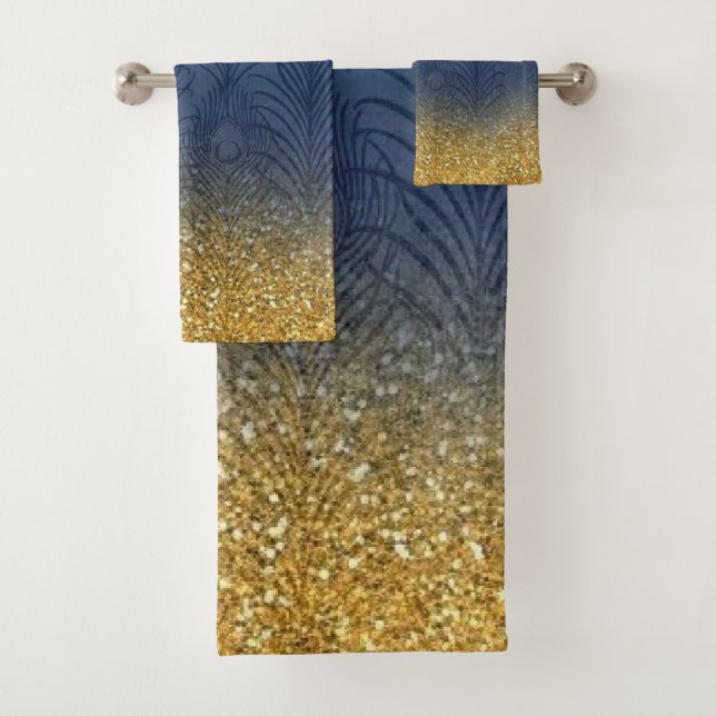 Pluma del oro del purpurina de los azules añiles (In situ)