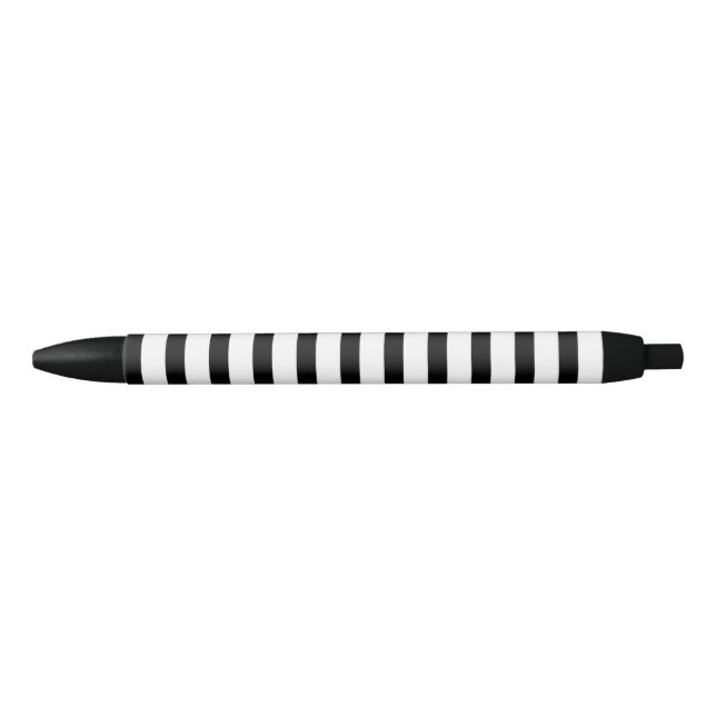 Pluma elegante de rayas blancas y negras (Anverso)