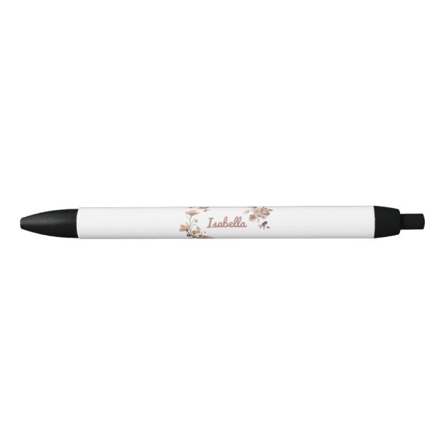 Pluma Elegante Floral Personalizada (Anverso)