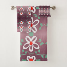 Pluma elegante y floral roja