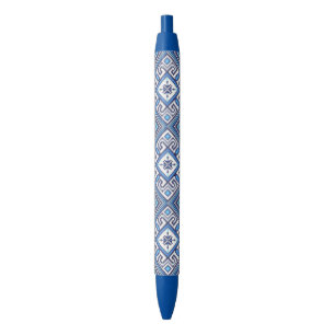Pluma entintada azul con bordado ucraniano
