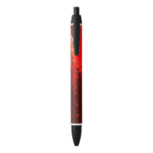 Pluma geométrica en rojo vivo y beige