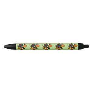 Pluma manchada divertida de la tinta de la tortuga